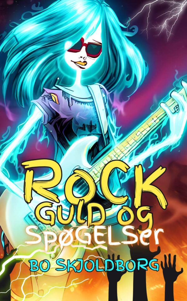 Rock, guld og spøgelser - af Bo Skjoldborg. Børnebog, for 9-12 år, om venskab, rockmusik, spøgelser og en kiste fuld af guld. Sjov bog. Spænding. Action.