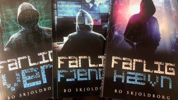 Farlig-bøgerne af Bo Skjoldborg. Action, spænding, digitale krænkelser, mobning, afpresning, skolen, venskab, forelskelse, hacking